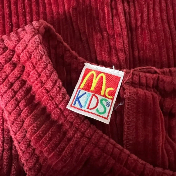 Vintage McKids Corduroy  Dress Red with Embroidered Flowers | 3T Girl - Picture 5 of 6